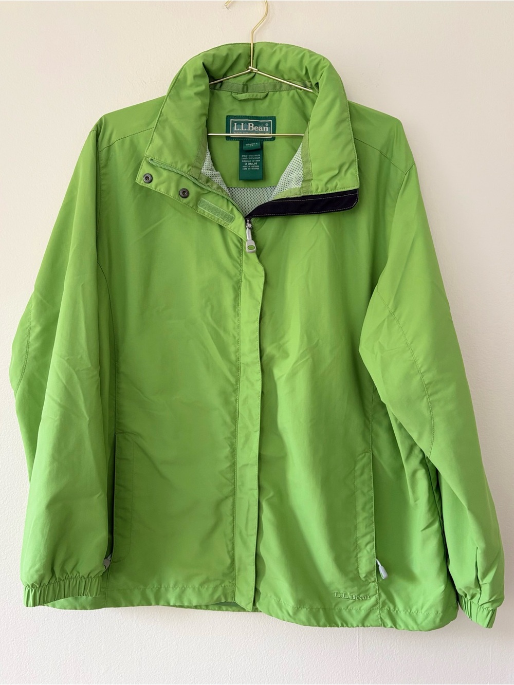 L.L.Bean Green Hooded Rain Jacket Windbreaker Women’s 1X Lightweight